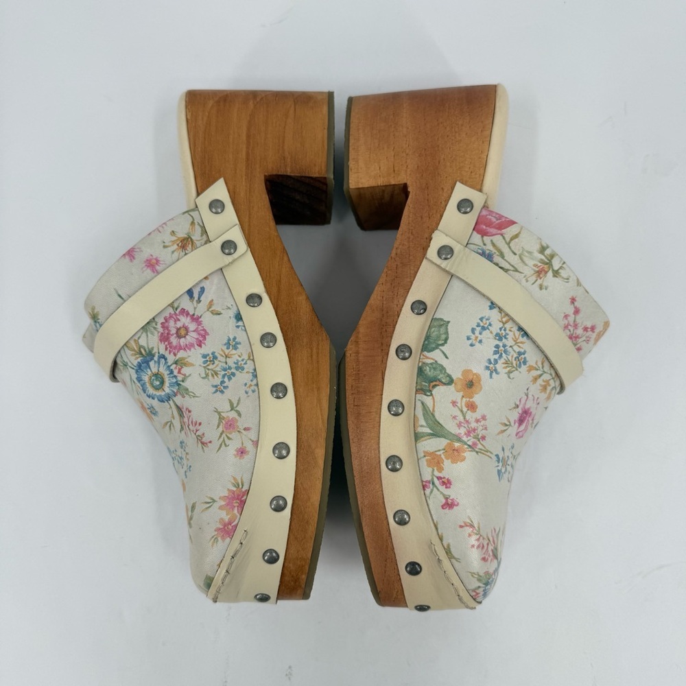Free People Calabasas Floral Wood Clog Size 38 or US 7.5 - Picture 10 of 13